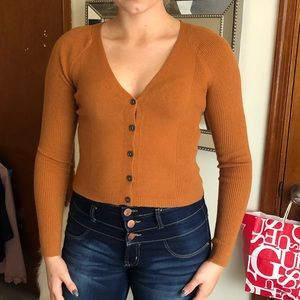 American Eagle Burnt Orange/ brown button sweater